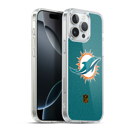 NFL Miami Dolphins Logo Football Soft Gel Case for Apple iPhone 16 Pro Max