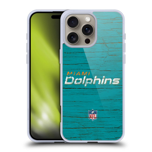 NFL Miami Dolphins Logo Distressed Look Soft Gel Case for Apple iPhone 16 Pro Max