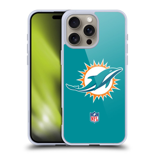 NFL Miami Dolphins Logo Plain Soft Gel Case for Apple iPhone 16 Pro Max