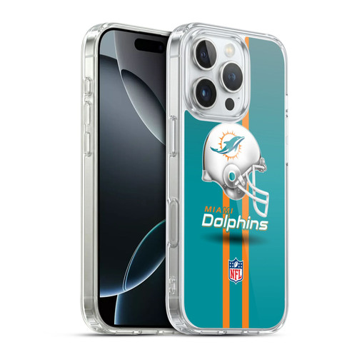 NFL Miami Dolphins Logo Helmet Soft Gel Case for Apple iPhone 16 Pro