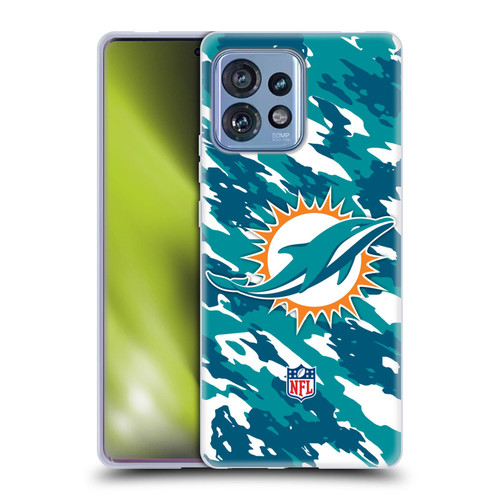 NFL Miami Dolphins Logo Camou Soft Gel Case for Motorola Moto Edge 40 Pro
