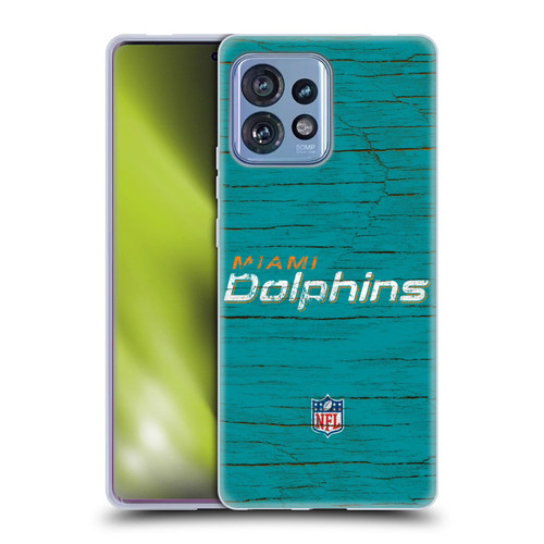 NFL Miami Dolphins Logo Distressed Look Soft Gel Case for Motorola Moto Edge 40 Pro