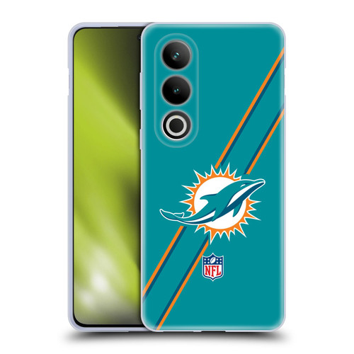 NFL Miami Dolphins Logo Stripes Soft Gel Case for OPPO OnePlus Ace 3V 5G