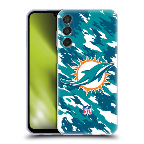 NFL Miami Dolphins Logo Camou Soft Gel Case for Samsung Galaxy M15/F15 5G