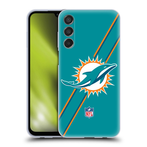 NFL Miami Dolphins Logo Stripes Soft Gel Case for Samsung Galaxy M15/F15 5G
