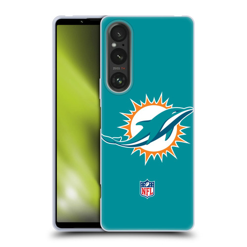 NFL Miami Dolphins Logo Plain Soft Gel Case for Sony Xperia 1 V 5G