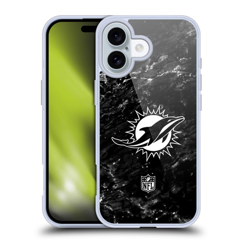 NFL Miami Dolphins Artwork Marble Soft Gel Case for Apple iPhone 16