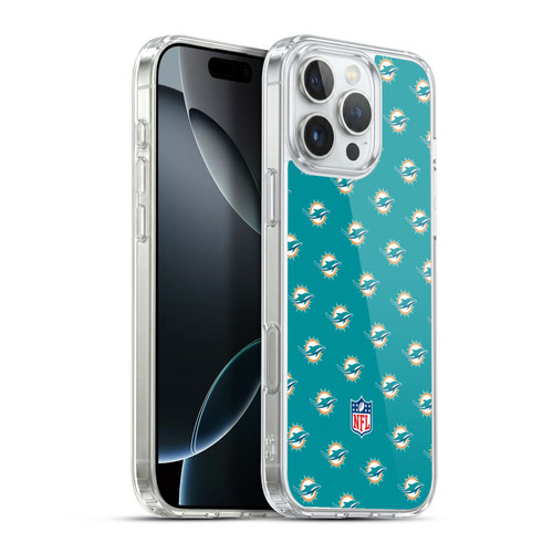NFL Miami Dolphins Artwork Patterns Soft Gel Case for Apple iPhone 16 Pro Max