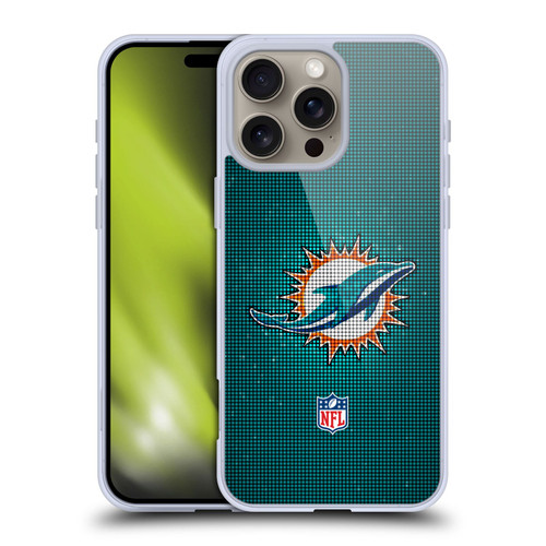 NFL Miami Dolphins Artwork LED Soft Gel Case for Apple iPhone 16 Pro Max