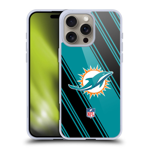 NFL Miami Dolphins Artwork Stripes Soft Gel Case for Apple iPhone 16 Pro Max NFL Miami Dolphins Artwork Stripes Soft Gel Case for Apple iPhone 16 Pro Max