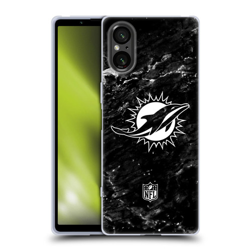 NFL Miami Dolphins Artwork Marble Soft Gel Case for Sony Xperia 5 V 5G