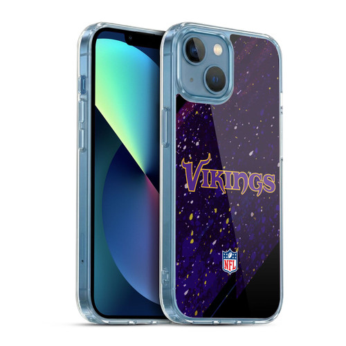 NFL Minnesota Vikings Logo Blur Soft Gel Case for Apple iPhone 13 Mini