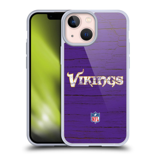 NFL Minnesota Vikings Logo Distressed Look Soft Gel Case for Apple iPhone 13 Mini NFL Minnesota Vikings Logo Distressed Look Soft Gel Case for Apple iPhone 13 Mini