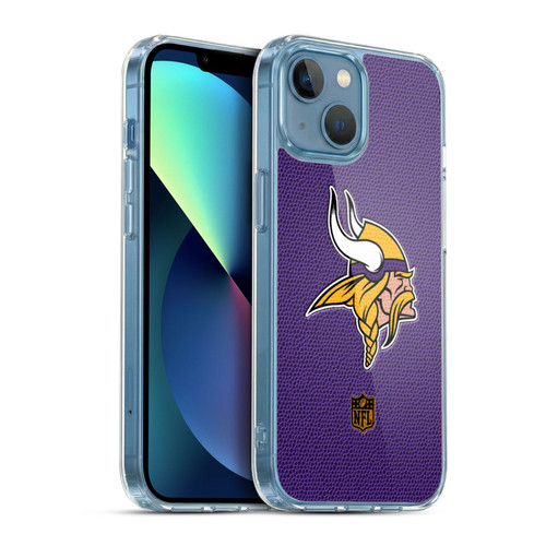 NFL Minnesota Vikings Logo Football Soft Gel Case for Apple iPhone 13 Mini