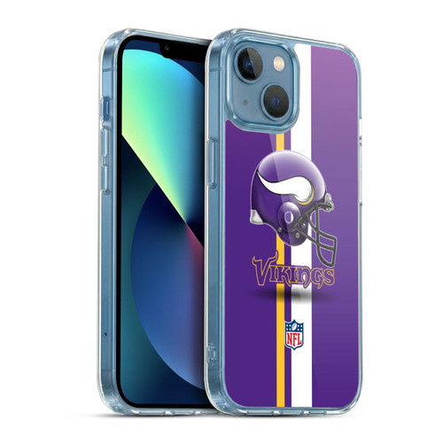 NFL Minnesota Vikings Logo Helmet Soft Gel Case for Apple iPhone 13 Mini