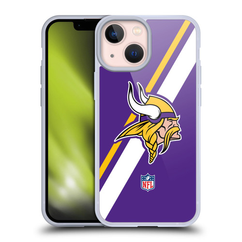NFL Minnesota Vikings Logo Stripes Soft Gel Case for Apple iPhone 13 Mini NFL Minnesota Vikings Logo Stripes Soft Gel Case for Apple iPhone 13 Mini