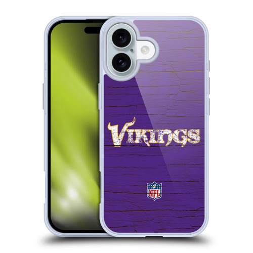 NFL Minnesota Vikings Logo Distressed Look Soft Gel Case for Apple iPhone 16 NFL Minnesota Vikings Logo Distressed Look Soft Gel Case for Apple iPhone 16