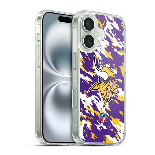 NFL Minnesota Vikings Logo Camou Soft Gel Case for Apple iPhone 16