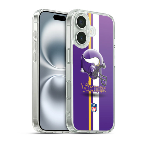 NFL Minnesota Vikings Logo Helmet Soft Gel Case for Apple iPhone 16