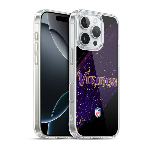NFL Minnesota Vikings Logo Blur Soft Gel Case for Apple iPhone 16 Pro