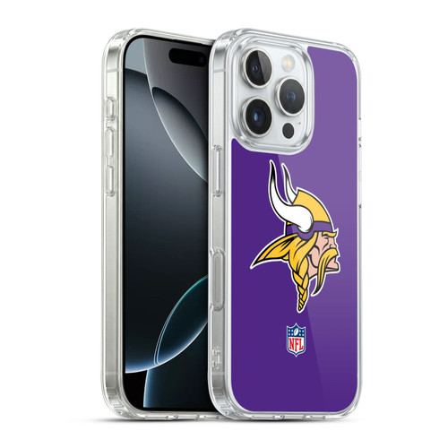 NFL Minnesota Vikings Logo Plain Soft Gel Case for Apple iPhone 16 Pro