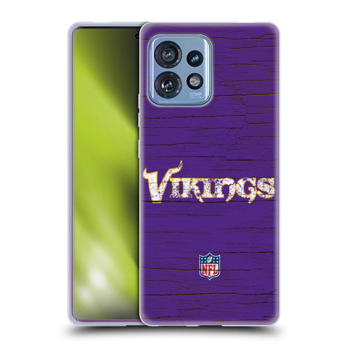 NFL Minnesota Vikings Logo Distressed Look Soft Gel Case for Motorola Moto Edge 40 Pro