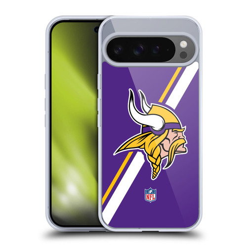 NFL Minnesota Vikings Logo Stripes Soft Gel Case for Google Pixel 9 Pro XL
