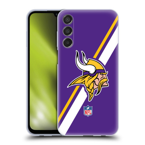 NFL Minnesota Vikings Logo Stripes Soft Gel Case for Samsung Galaxy M15/F15 5G