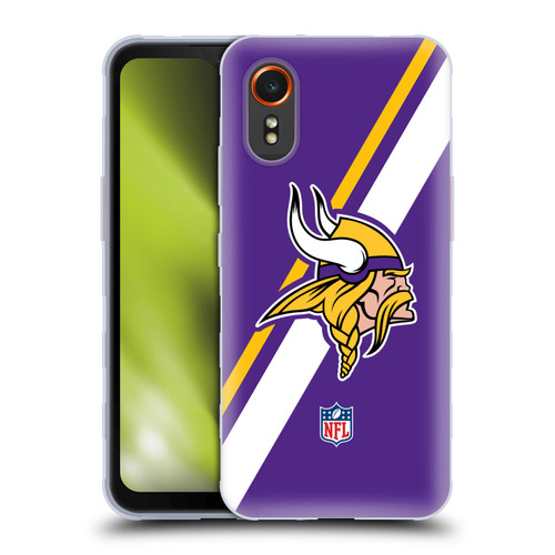 NFL Minnesota Vikings Logo Stripes Soft Gel Case for Samsung Galaxy Xcover7 5G
