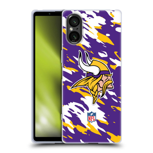 NFL Minnesota Vikings Logo Camou Soft Gel Case for Sony Xperia 5 V 5G