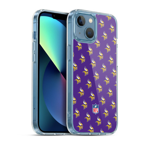 NFL Minnesota Vikings Artwork Patterns Soft Gel Case for Apple iPhone 13 Mini
