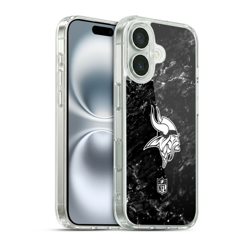 NFL Minnesota Vikings Artwork Marble Soft Gel Case for Apple iPhone 16
