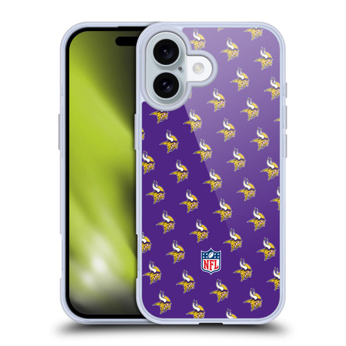 NFL Minnesota Vikings Artwork Patterns Soft Gel Case for Apple iPhone 16