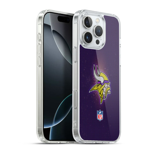 NFL Minnesota Vikings Artwork LED Soft Gel Case for Apple iPhone 16 Pro Max