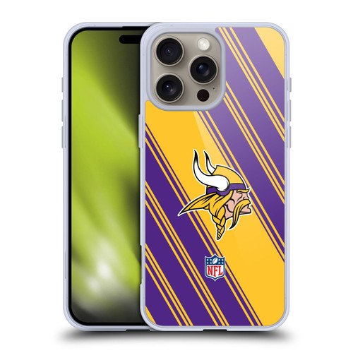 NFL Minnesota Vikings Artwork Stripes Soft Gel Case for Apple iPhone 16 Pro Max