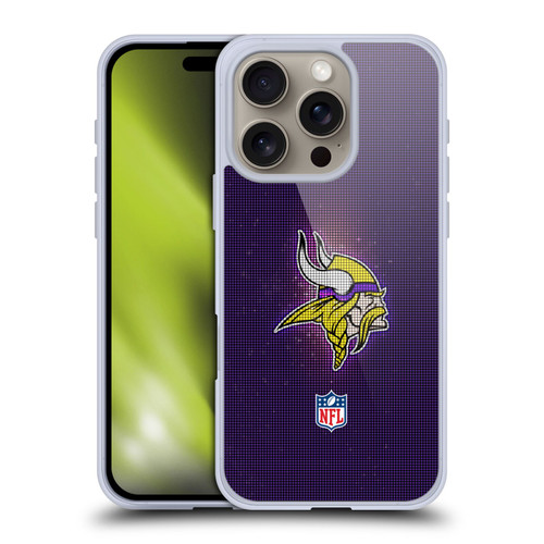 NFL Minnesota Vikings Artwork LED Soft Gel Case for Apple iPhone 16 Pro