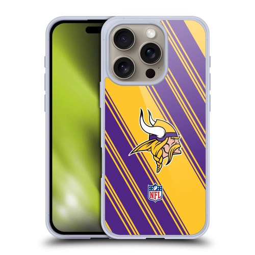 NFL Minnesota Vikings Artwork Stripes Soft Gel Case for Apple iPhone 16 Pro NFL Minnesota Vikings Artwork Stripes Soft Gel Case for Apple iPhone 16 Pro