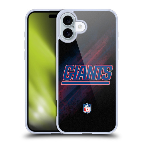 NFL New York Giants Logo Blur Soft Gel Case for Apple iPhone 16 Plus