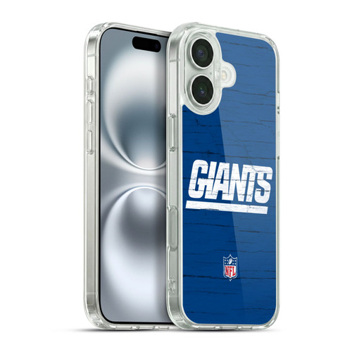 NFL New York Giants Logo Distressed Look Soft Gel Case for Apple iPhone 16 Plus & MagSafe