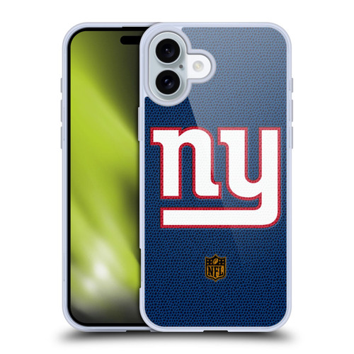 NFL New York Giants Logo Football Soft Gel Case for Apple iPhone 16 Plus