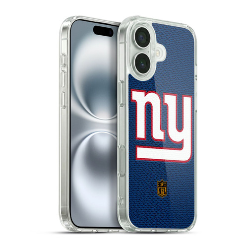 NFL New York Giants Logo Football Soft Gel Case for Apple iPhone 16 Plus & MagSafe