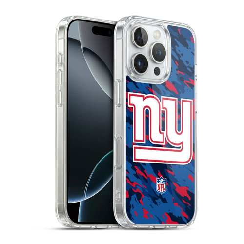 NFL New York Giants Logo Camou Soft Gel Case for Apple iPhone 16 Pro & MagSafe