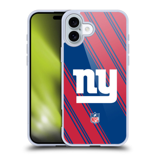NFL New York Giants Artwork Stripes Soft Gel Case for Apple iPhone 16 Plus