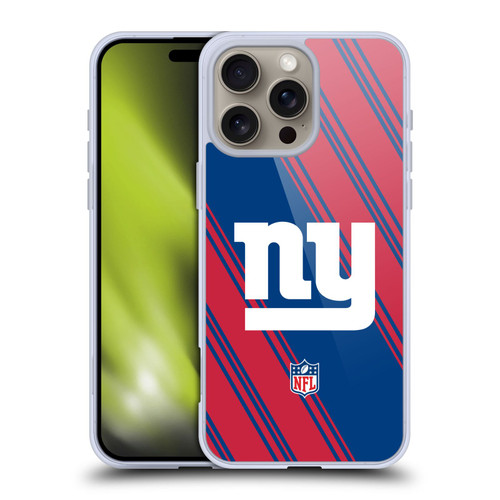 NFL New York Giants Artwork Stripes Soft Gel Case for Apple iPhone 16 Pro Max