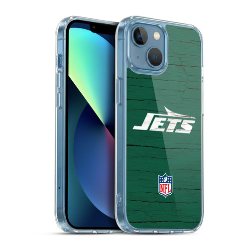 NFL New York Jets Logo Distressed Look Soft Gel Case for Apple iPhone 13 Mini & MagSafe