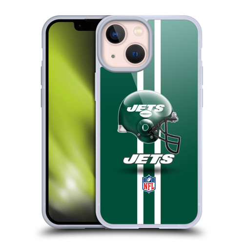NFL New York Jets Logo Helmet Soft Gel Case for Apple iPhone 13 Mini