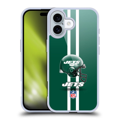 NFL New York Jets Logo Helmet Soft Gel Case for Apple iPhone 16
