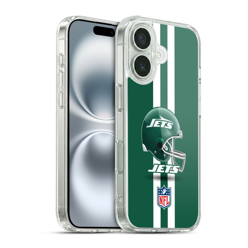 NFL New York Jets Logo Helmet Soft Gel Case for Apple iPhone 16 & MagSafe