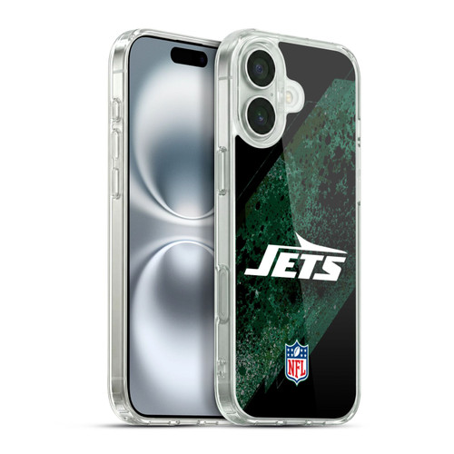 NFL New York Jets Logo Blur Soft Gel Case for Apple iPhone 16 Plus & MagSafe