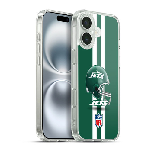 NFL New York Jets Logo Helmet Soft Gel Case for Apple iPhone 16 Plus & MagSafe